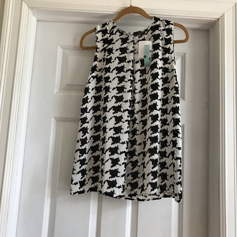 NWT large houndstooth blouse tank top size L
